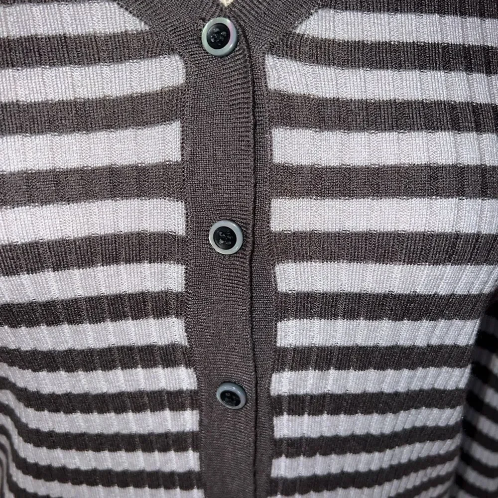 Chic Striped Button-Up Sweater